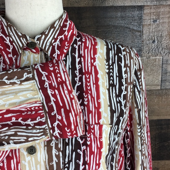 Alfred Dunner Print Button Down Top Shirt Size 8 - Picture 5 of 13